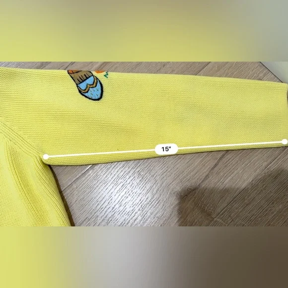 Andreno Argenti Vintage Yellow Embroidered Golf Cardigan M - Picture 13 of 13